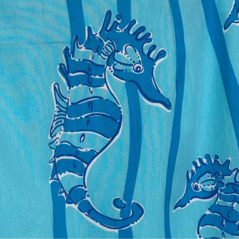 Lilly Pulitzer Skirt Vintage Seahorse White Label Promenade Aqua Blue SZ 0 - Picture 4 of 16
